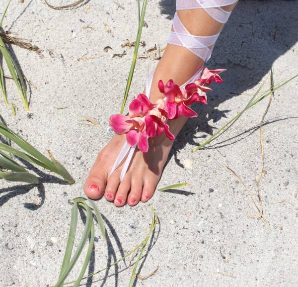 OrchidSandal-wedding-bridal-beach-diy-barefoot