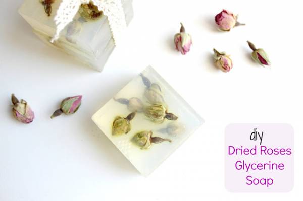 dried rose glycerine soap diy cover